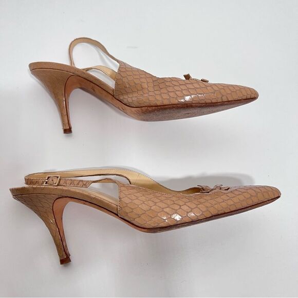 Kate Spade New York  sling back heels with croc leather print - Picture 8 of 9